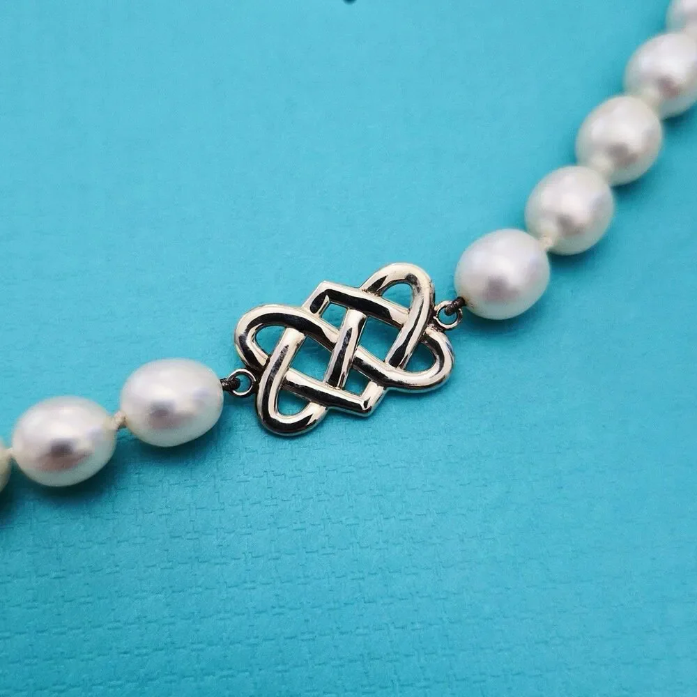 RARE Tiffany & Co. Paloma Picasso Freshwater  Pearl Celtic Knot Bead Necklace